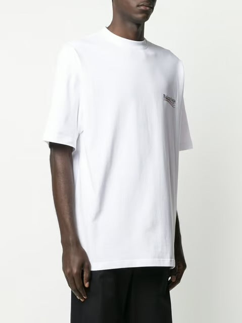 BALENCIAGA Political Campaign Printed Logo Oversized T-shirt in White