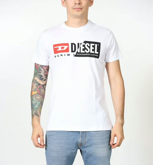 DIESEL T-Diego T-Shirt in White & Black
