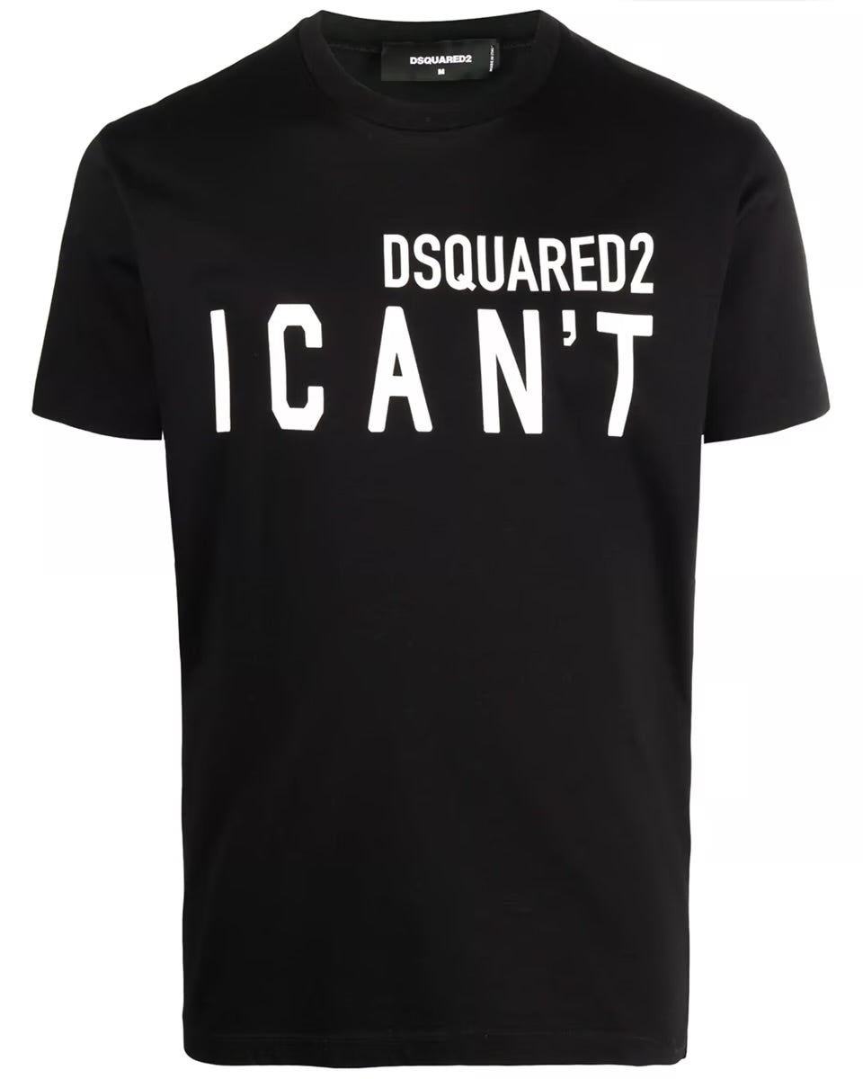 DSQUARED2 I Can't Logo Printed T-Shirt in Black