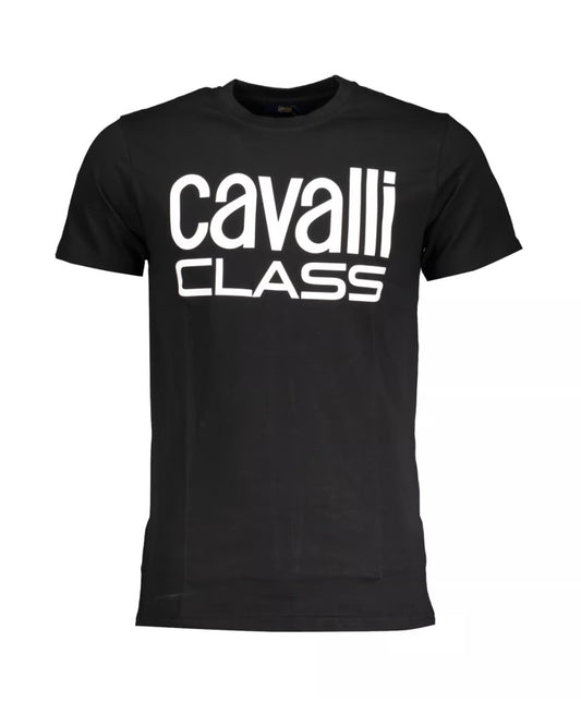 CAVALLI CLASS Bold White Logo Black T-Shirt