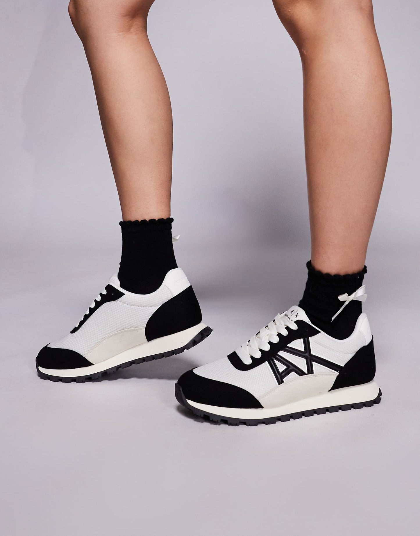 Armani Exchange Trainers in black and white