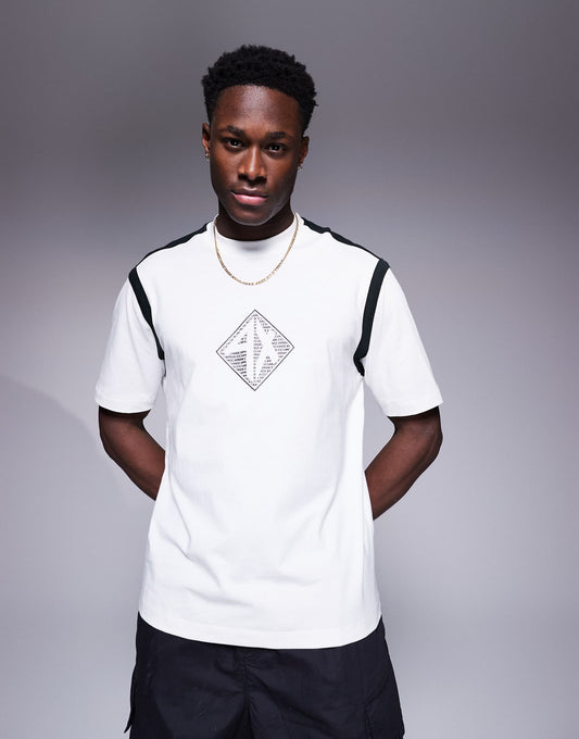 Armani Exchange t-shirt with central logo in white