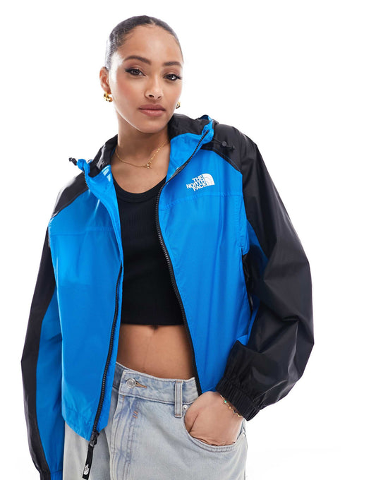 The North Face Himalia packable waterproof wind jacket in blue