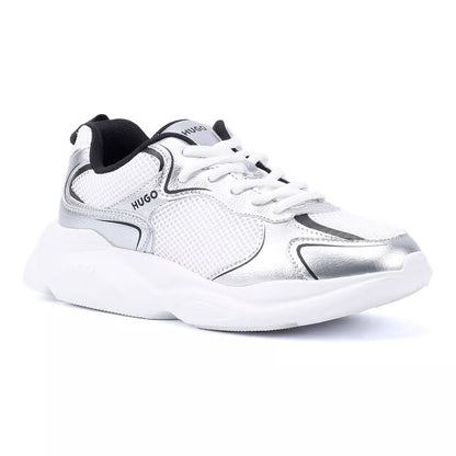 HUGO Women's Silver/Black Trainers