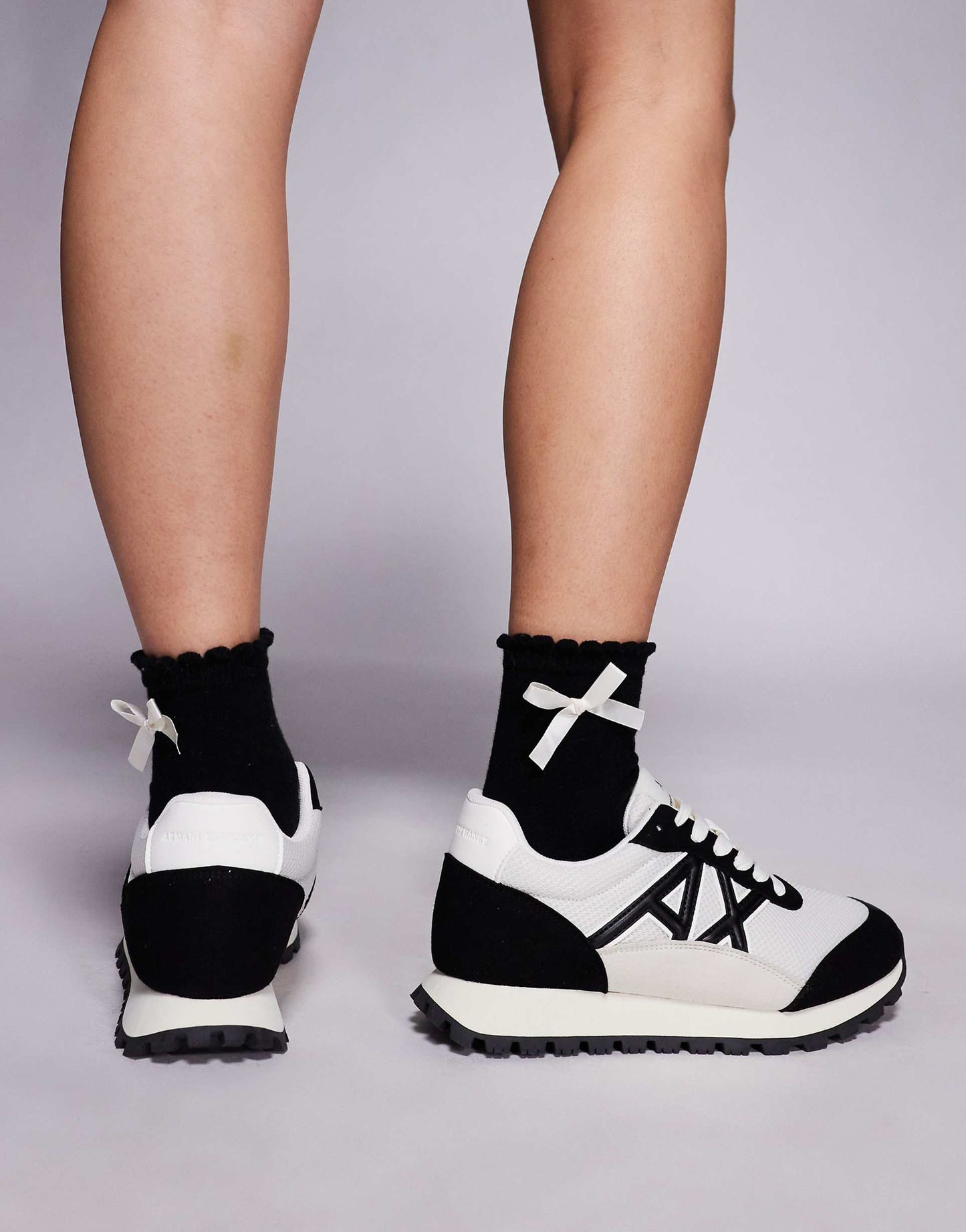 Armani Exchange Trainers in black and white