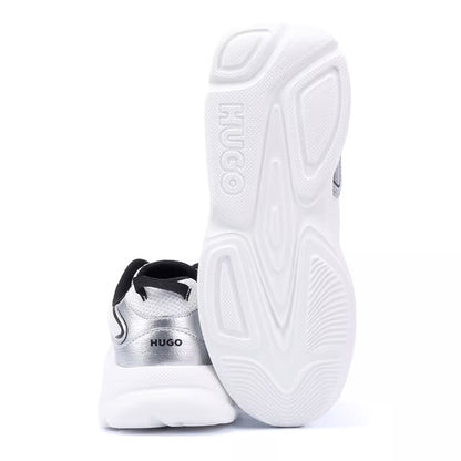 HUGO Women's Silver/Black Trainers