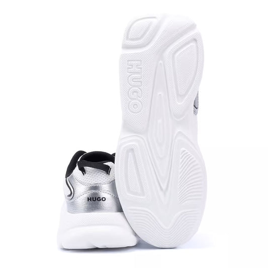 HUGO Women's Silver/Black Trainers