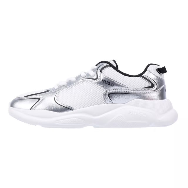 HUGO Women's Silver/Black Trainers