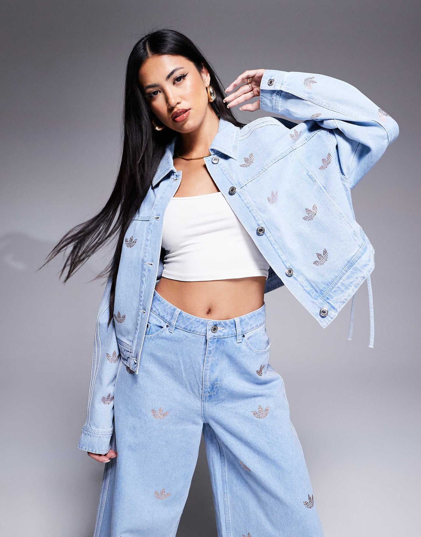 adidas Originals denim jacket in light blue