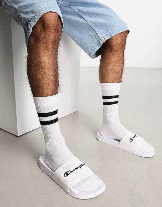 Champion Legacy Daytona unisex sliders in white