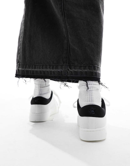 Calvin Klein leather trainers in white & black
