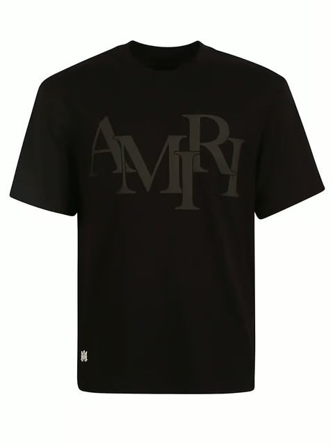 AMIRI Black Staggered  T-Shirt in Black