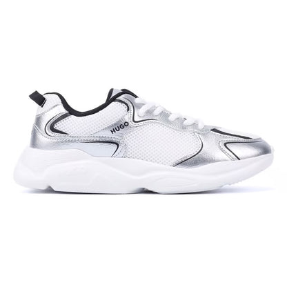 HUGO Women's Silver/Black Trainers