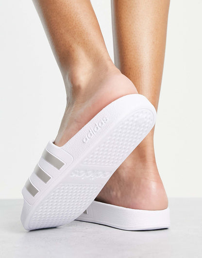adidas Swimming adilette aqua sliders in white
