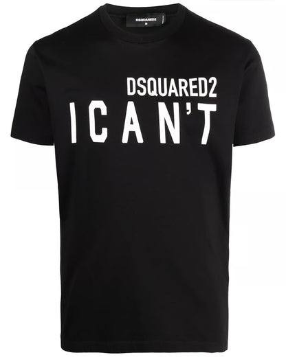 DSQUARED2 I Can't Logo Printed T-Shirt in Black